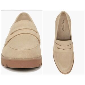 NIB VIONIC Suede Cheryl Comfort Penny Loafers Shoes Chunky School Preppy 12W